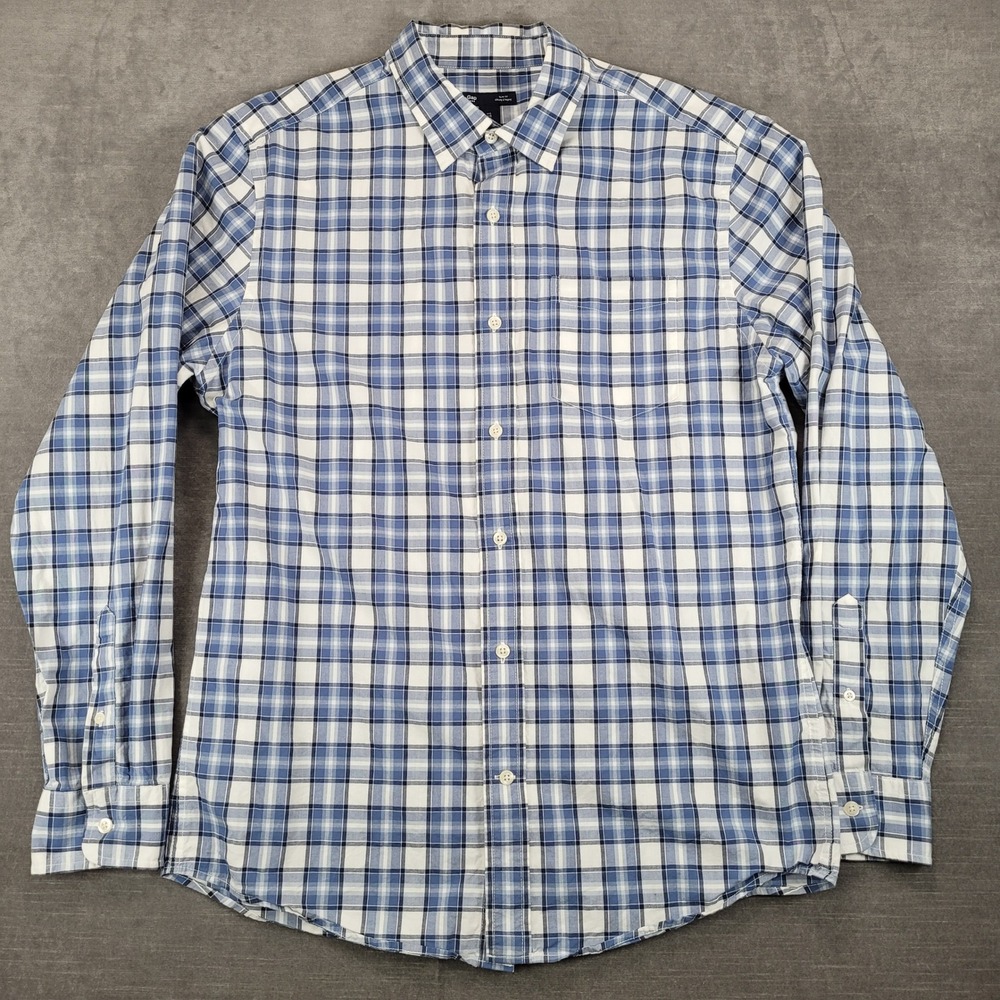Gap Y2K Plaid Button Down Shirt Slim Fit Long Sleeve Preppy Mens Large‎